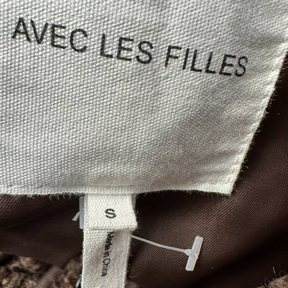 Avec Les Filles Faux Shearling Teddy Coat w/ Faux Leather Trim, Size S, Espresso - Picture 11 of 13